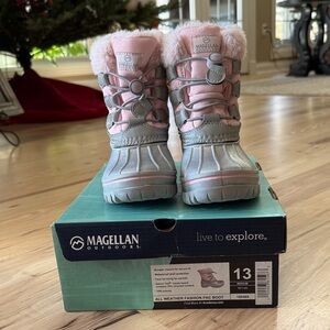 Magellan Pink and Gray Winter Boots